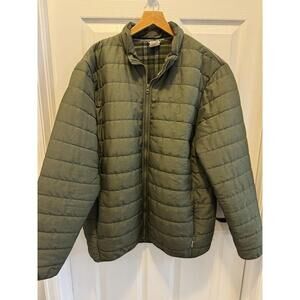 Voyager Men's Polar Fleece Lined Puffer Jacket, Green XL